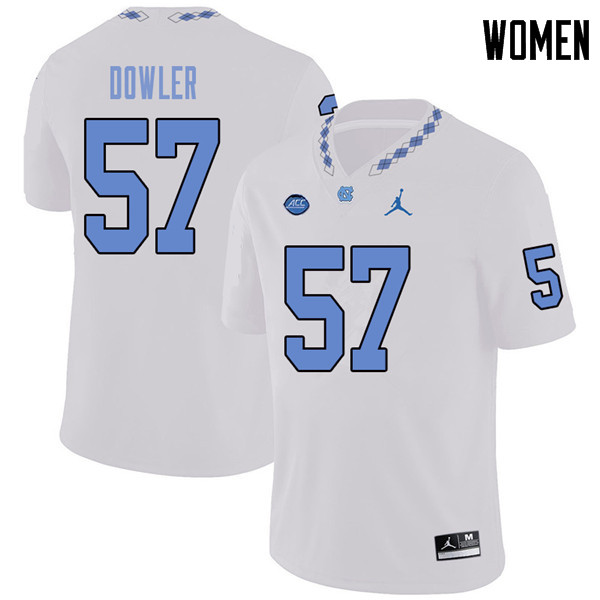 Jordan Brand Women #57 Austin Dowler North Carolina Tar Heels College Football Jerseys Sale-White